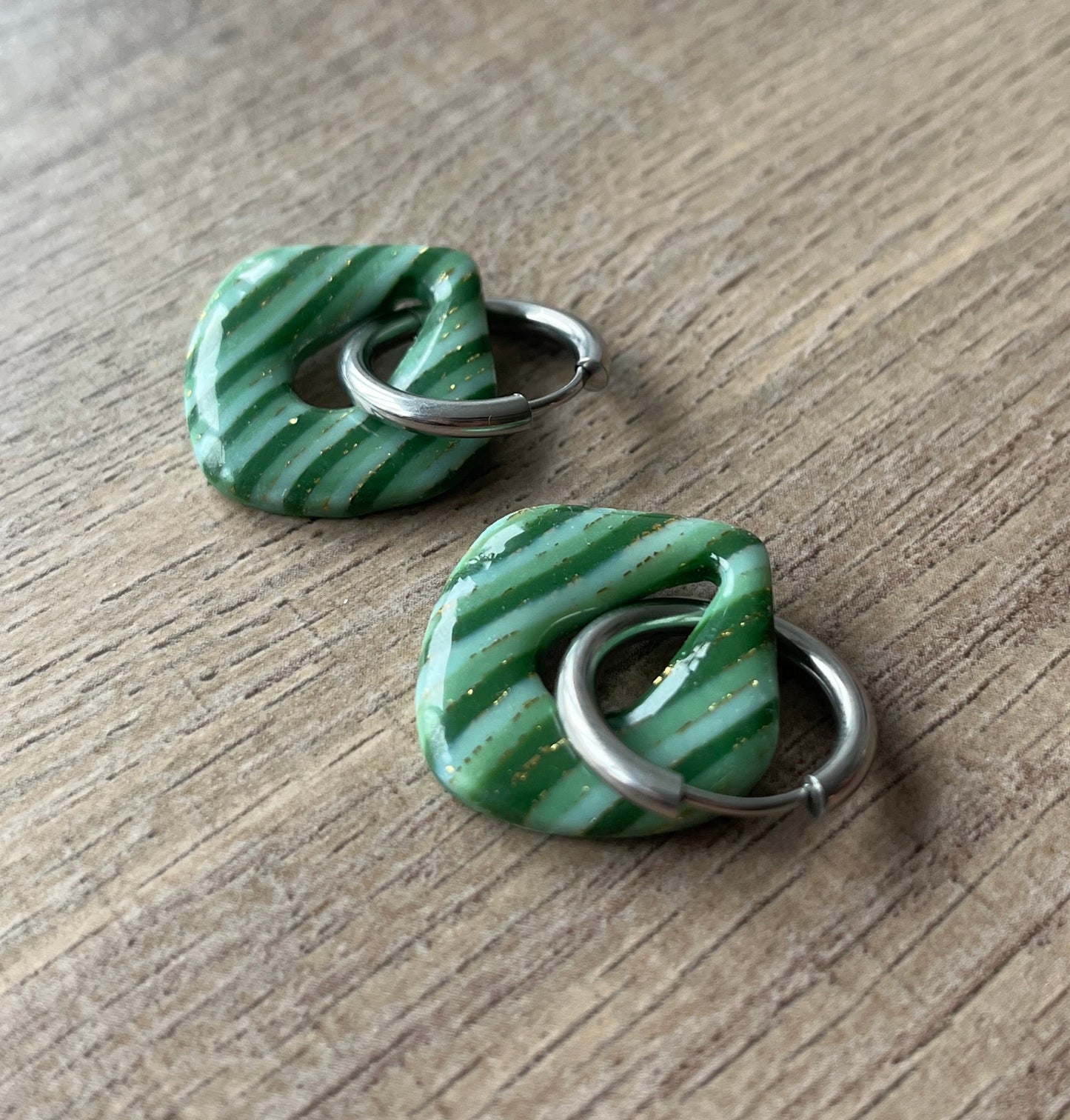 Créoles Ona - Rayé Vert