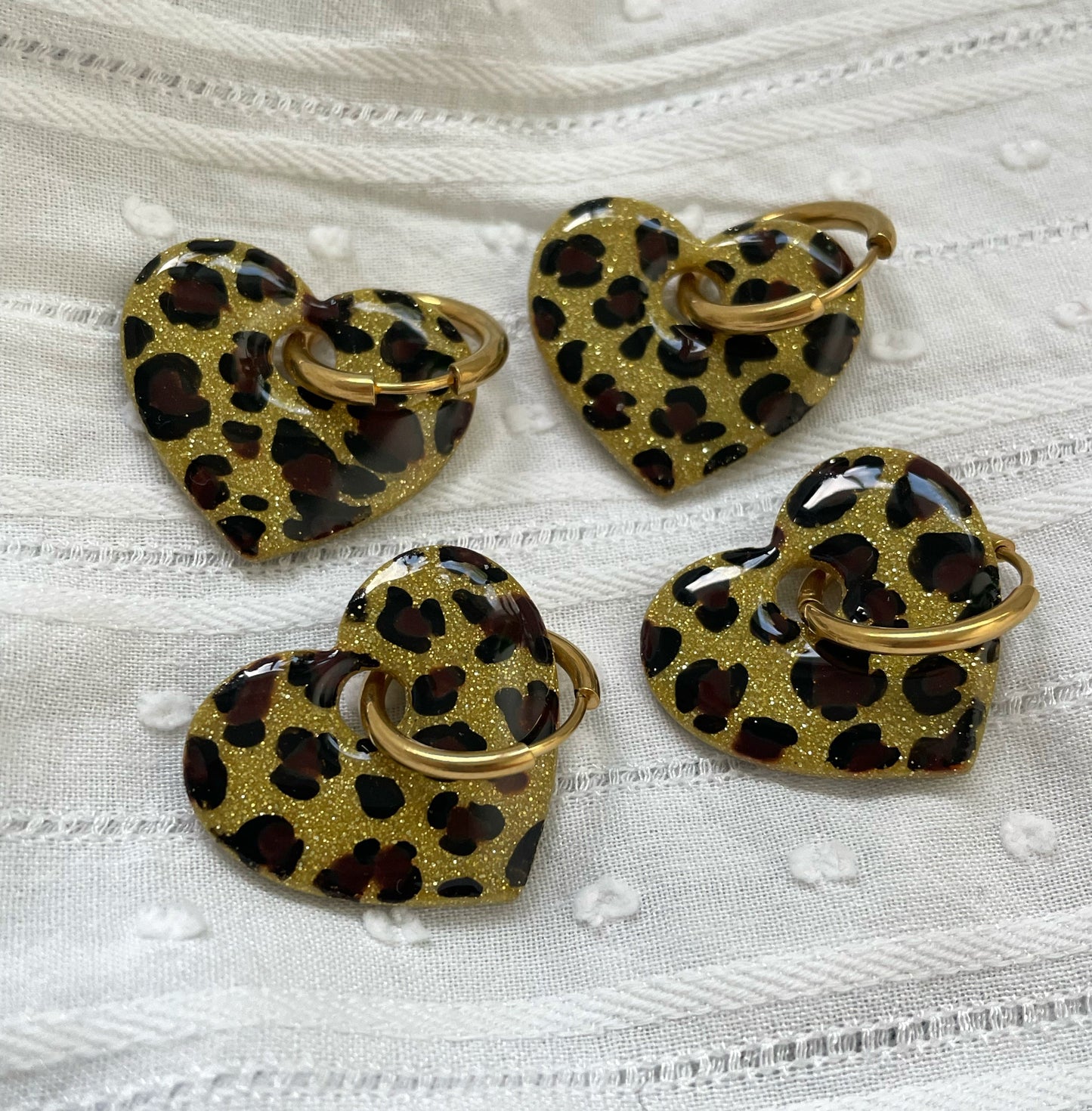 Créoles Cœur - Léopard Or