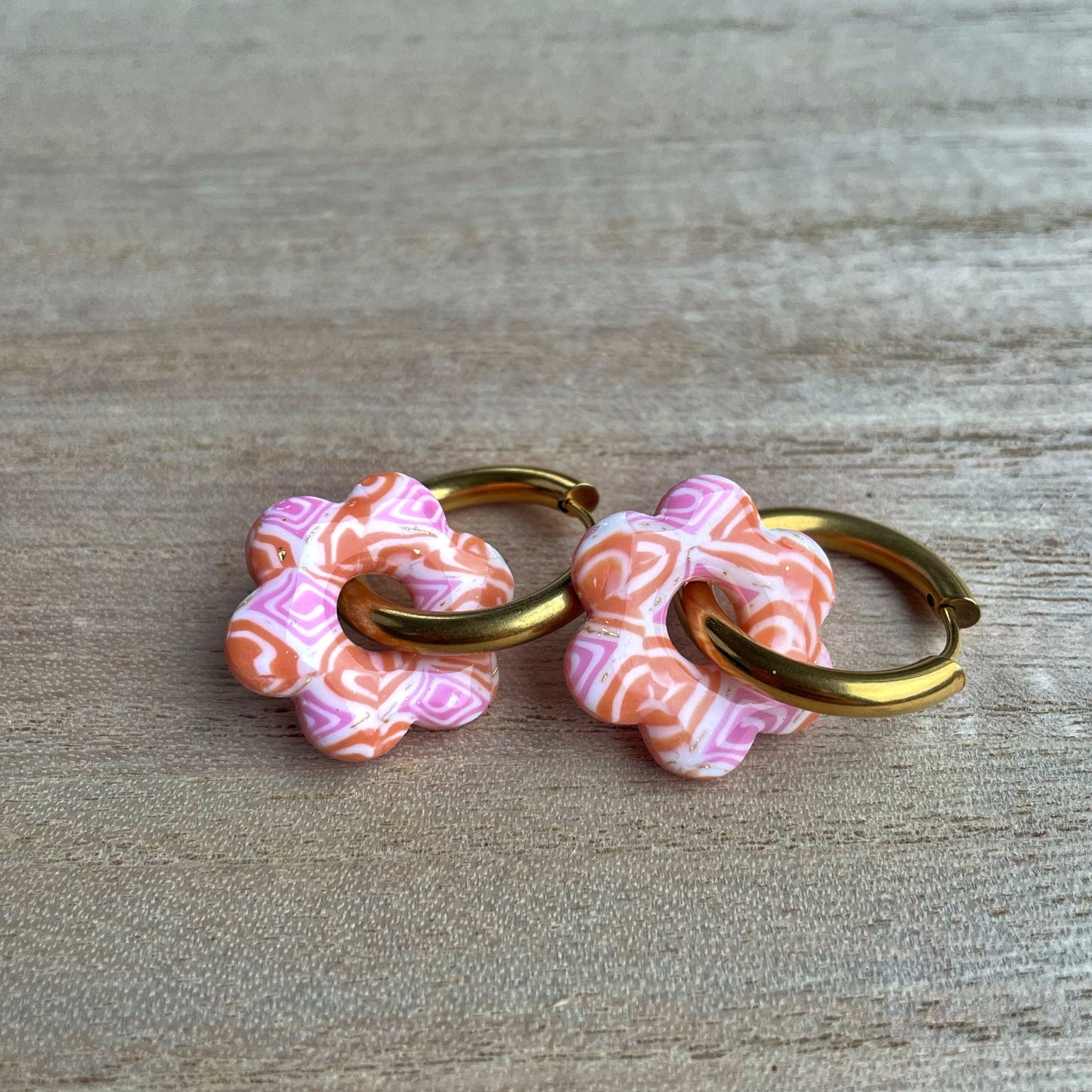 Créoles Flora - Spirale Rose / Orange