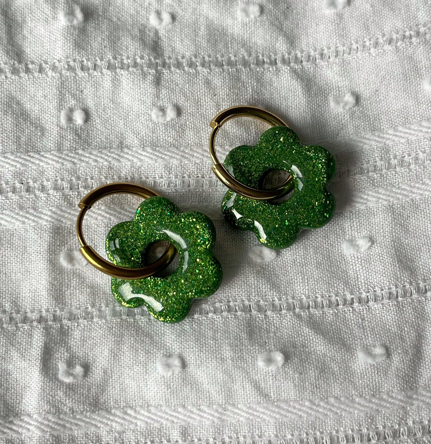 Créoles Flora - Vert pailleté