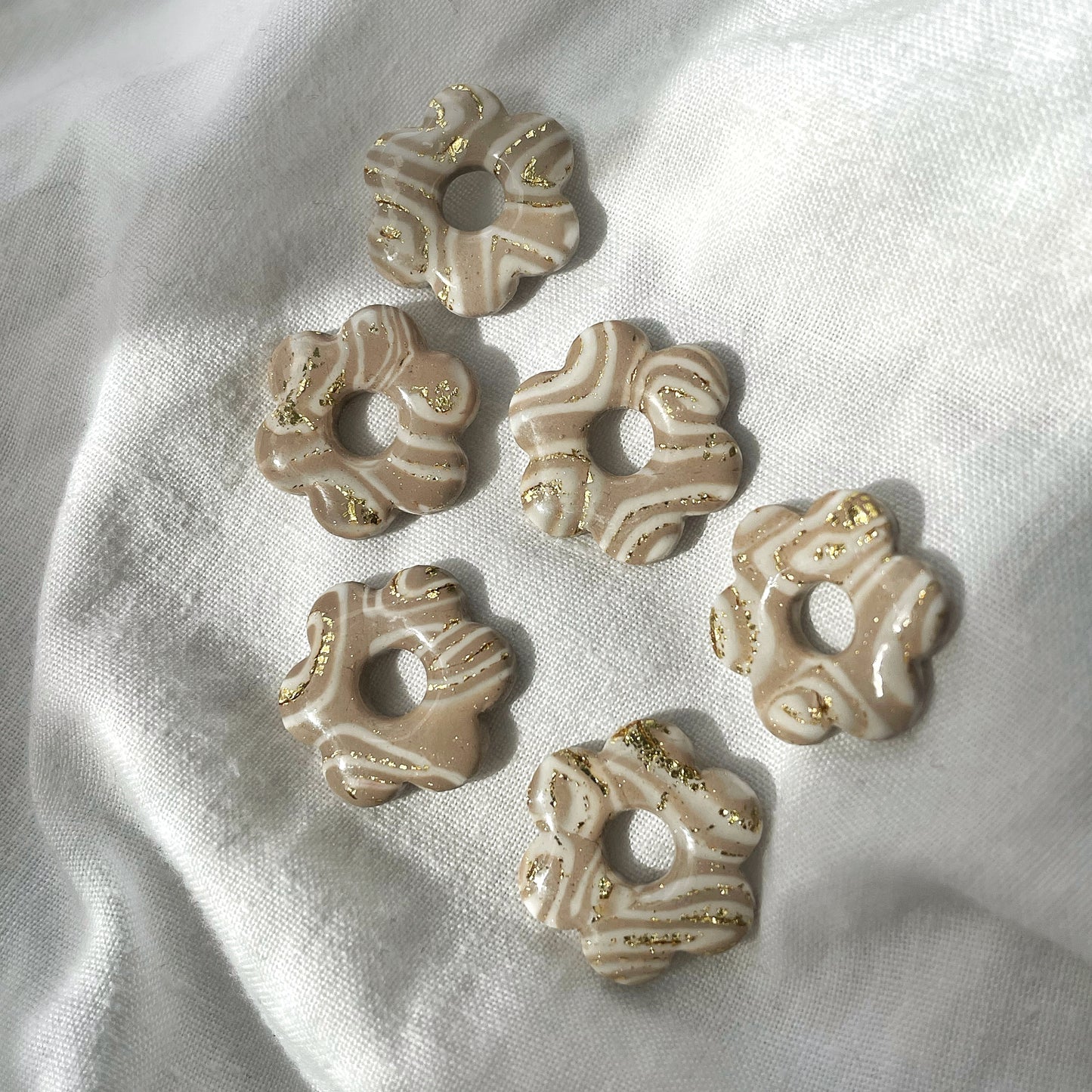 Créoles Flora - Rayures beige