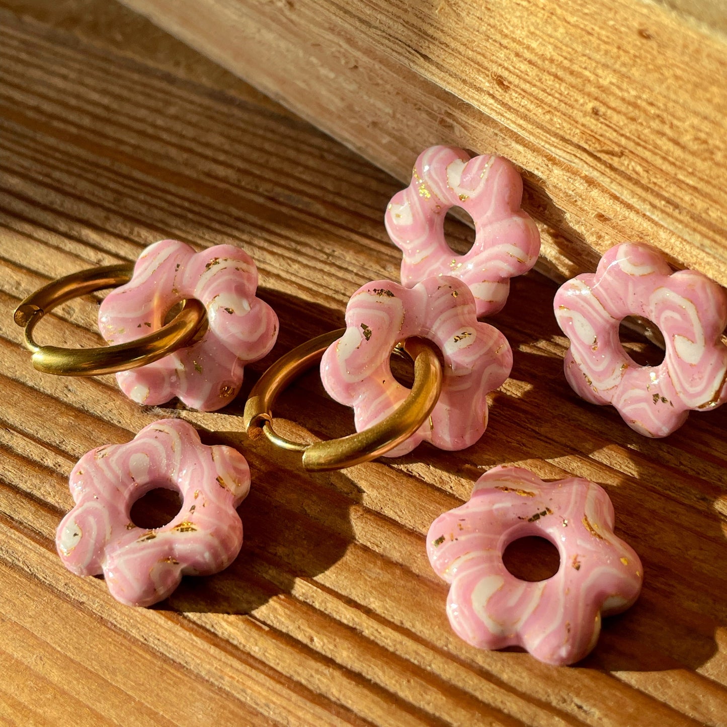 Créoles Flora - Rose poudré