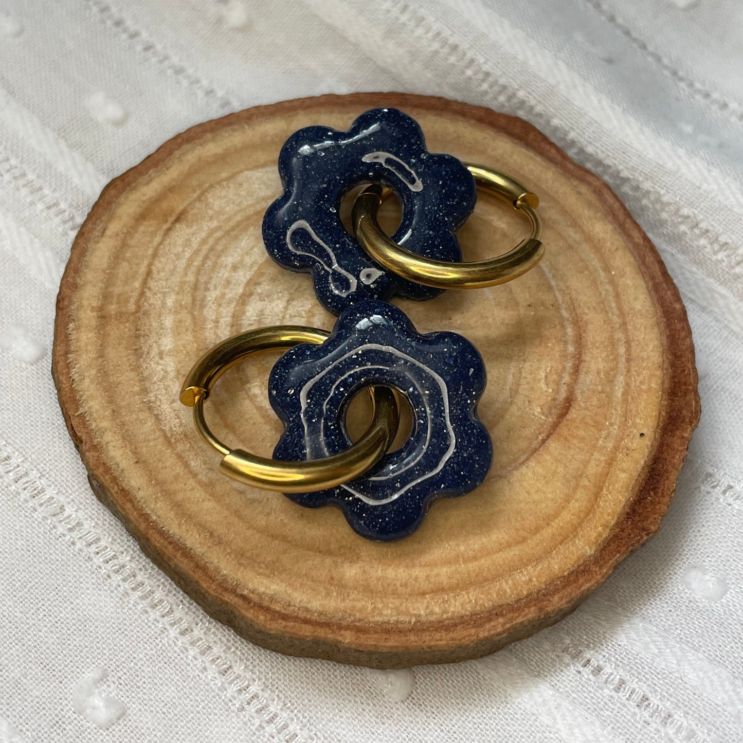 Créoles Flora - Bleu nuit