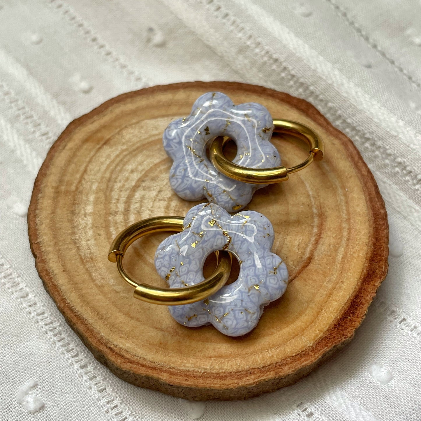 Créoles Flora - Bleu spirale