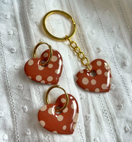 Box Cœur - Marron à pois