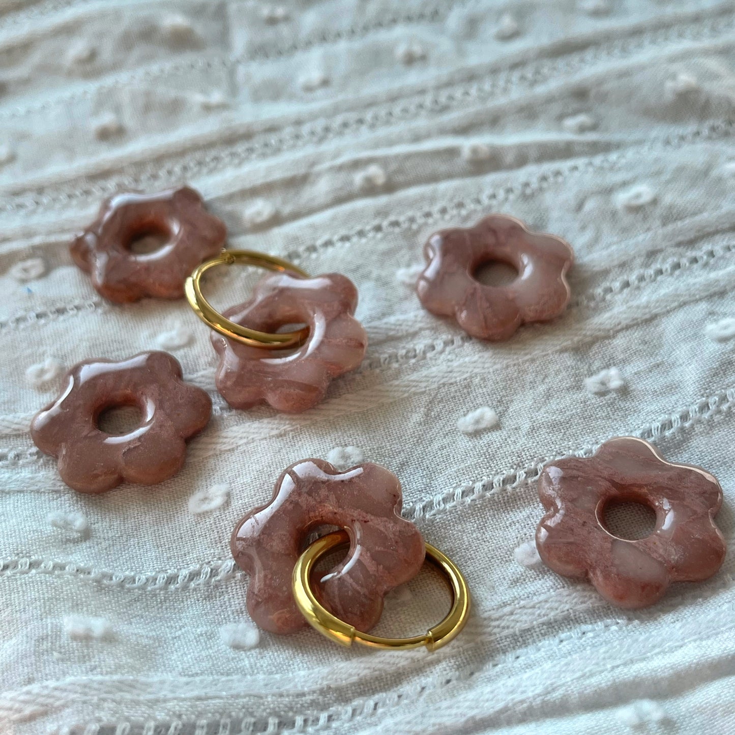 Créoles Flora - Rose poudré