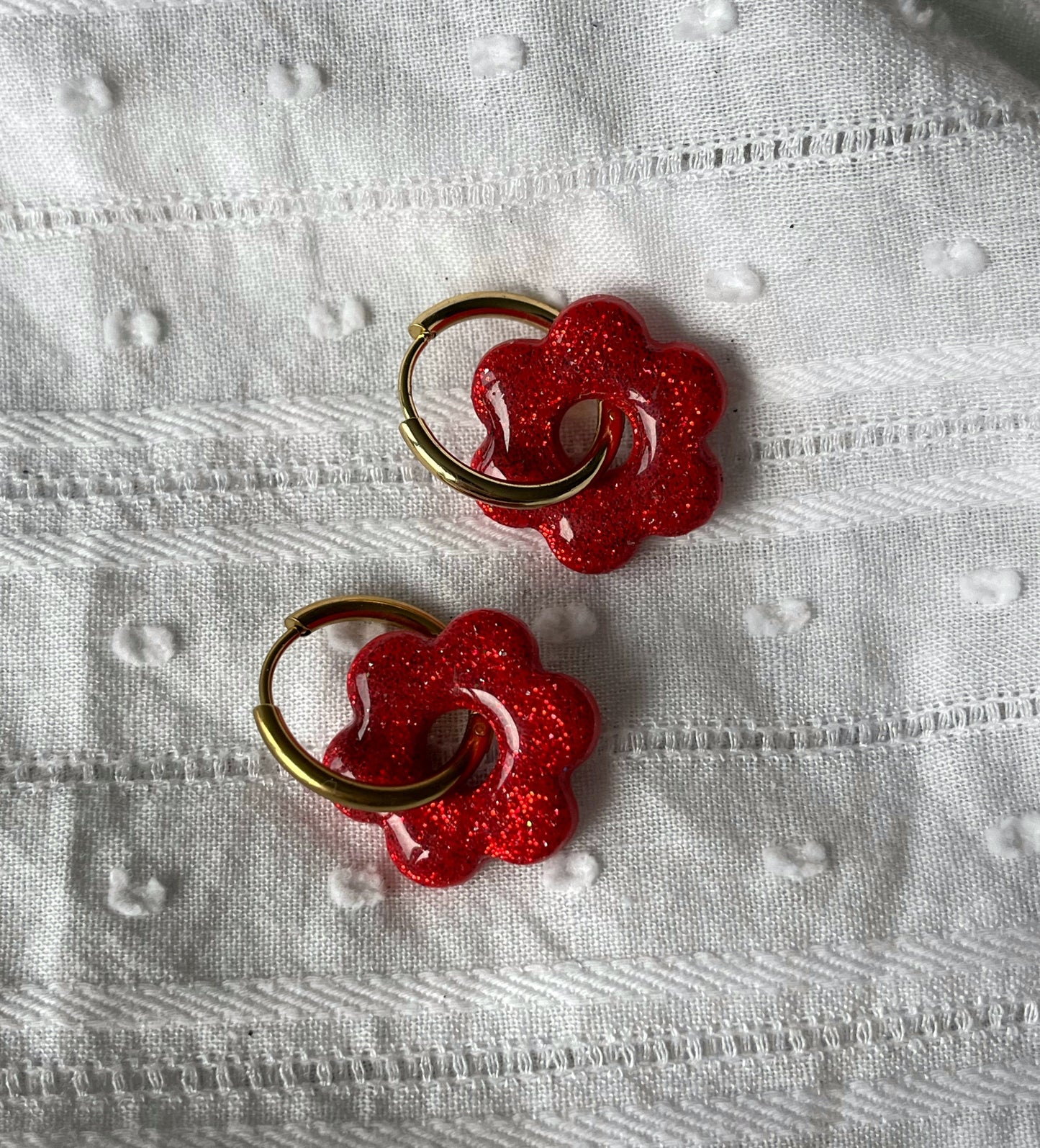 Créoles Flora - Rouge pailleté