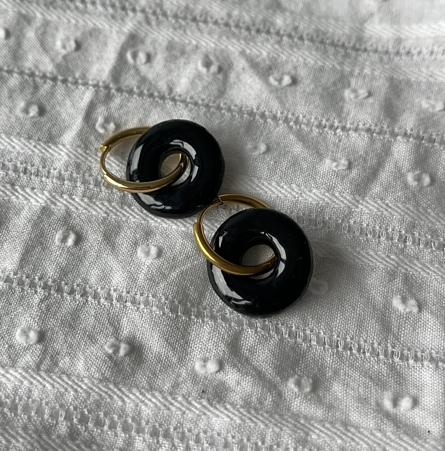 Créoles Anneaux - Noir