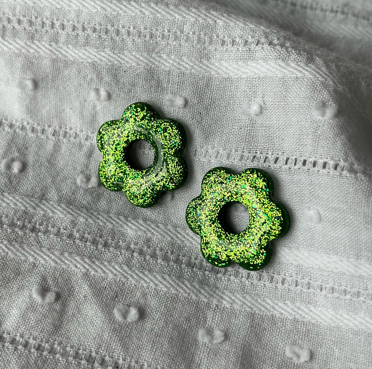 Créoles Flora - Vert pailleté