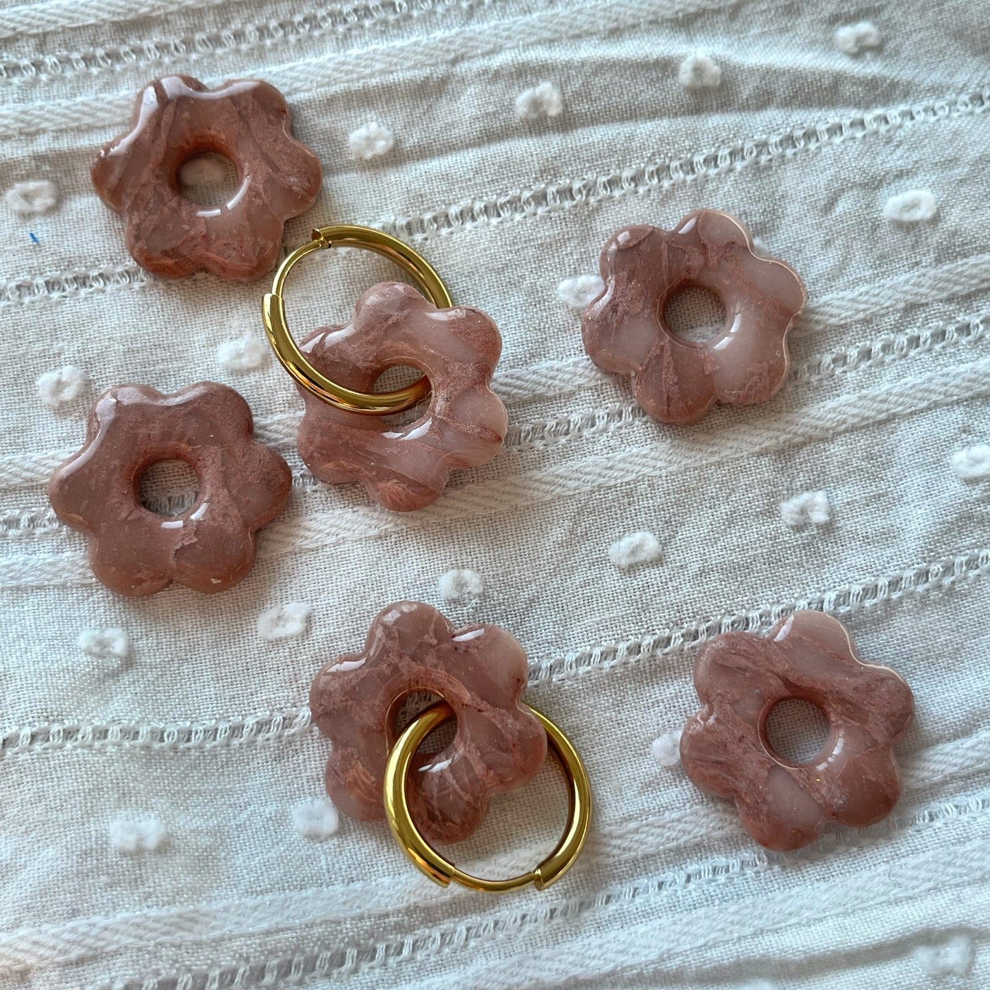 Créoles Flora - Rose poudré