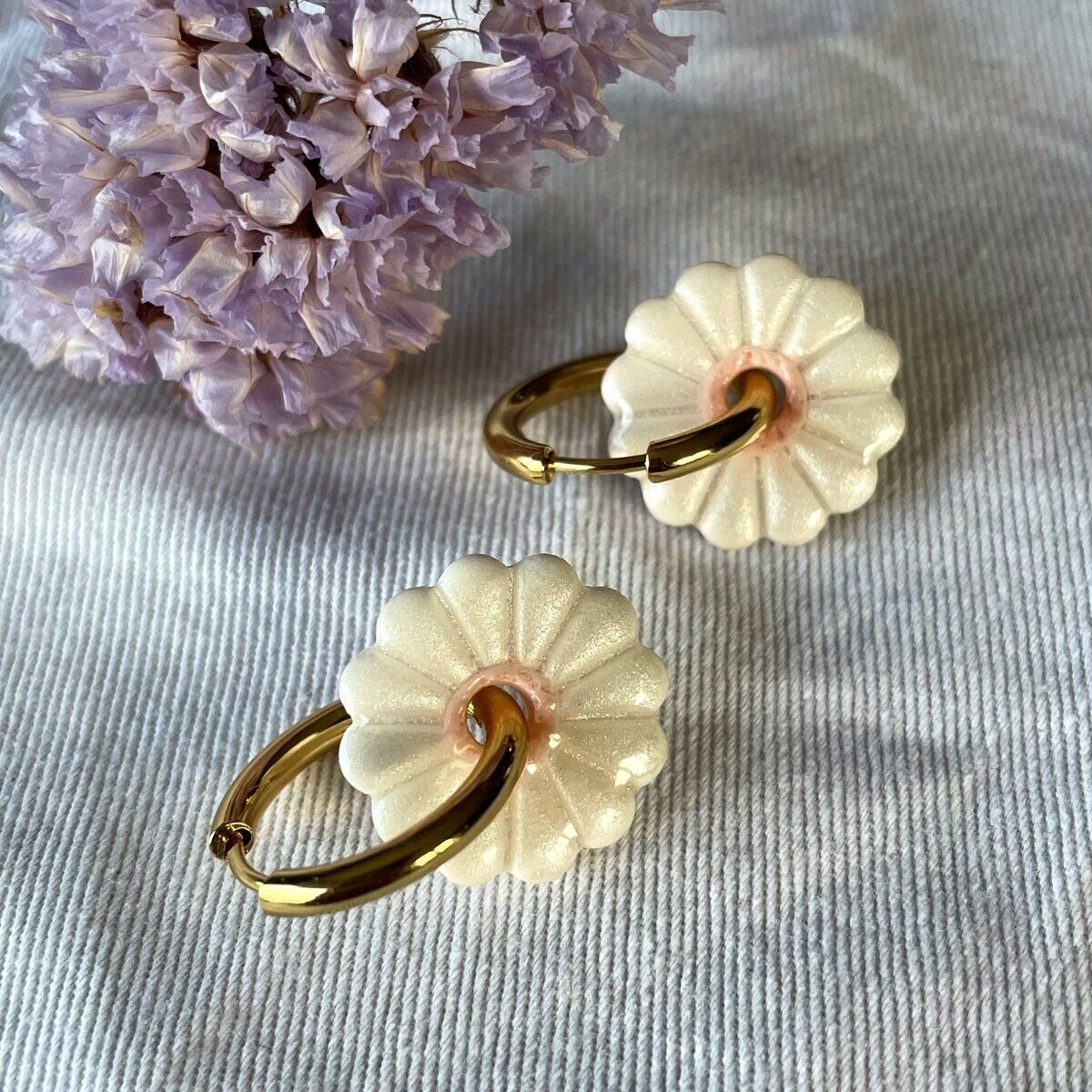 Créoles Iris - Blanc irisé