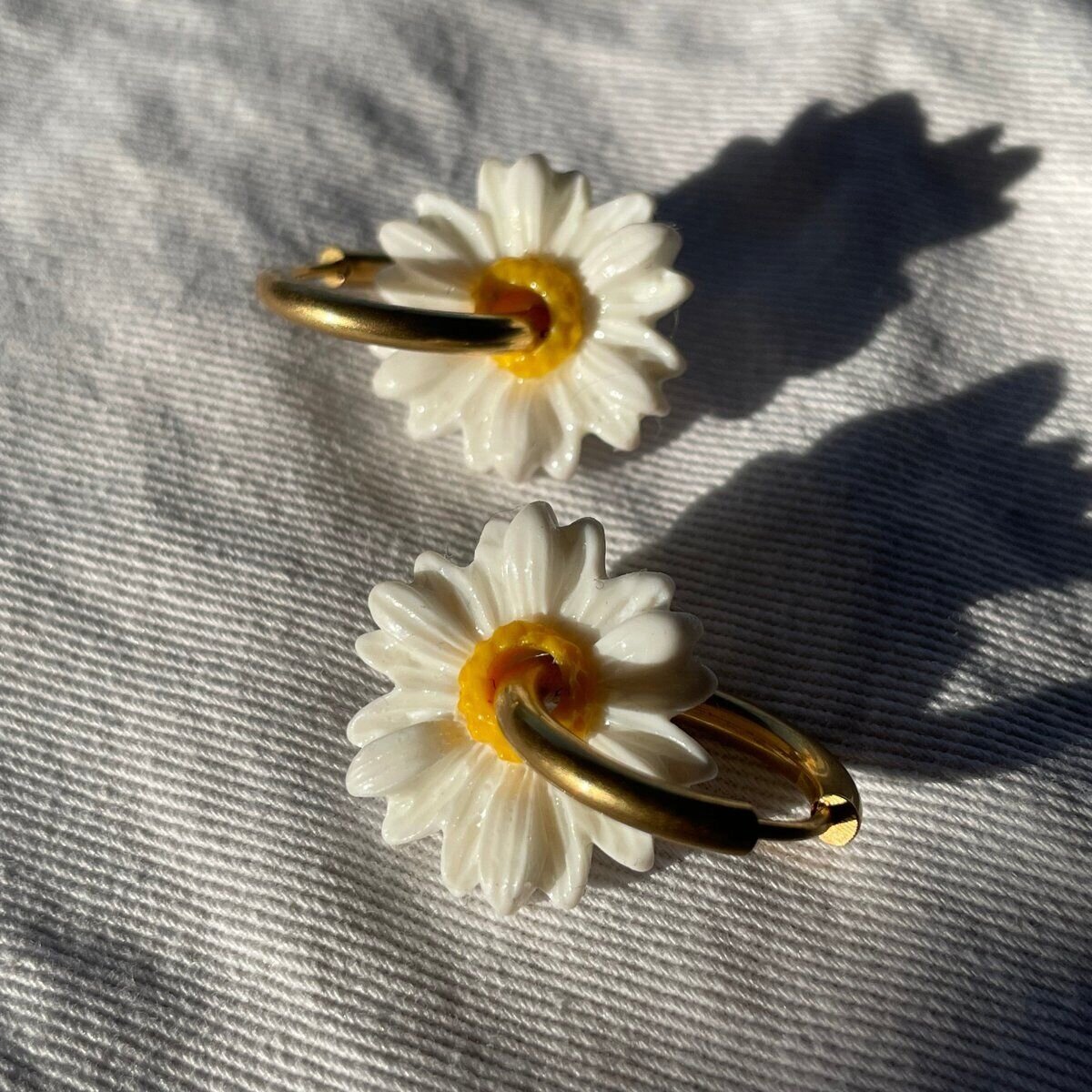 Créoles pâquerettes - Blanc